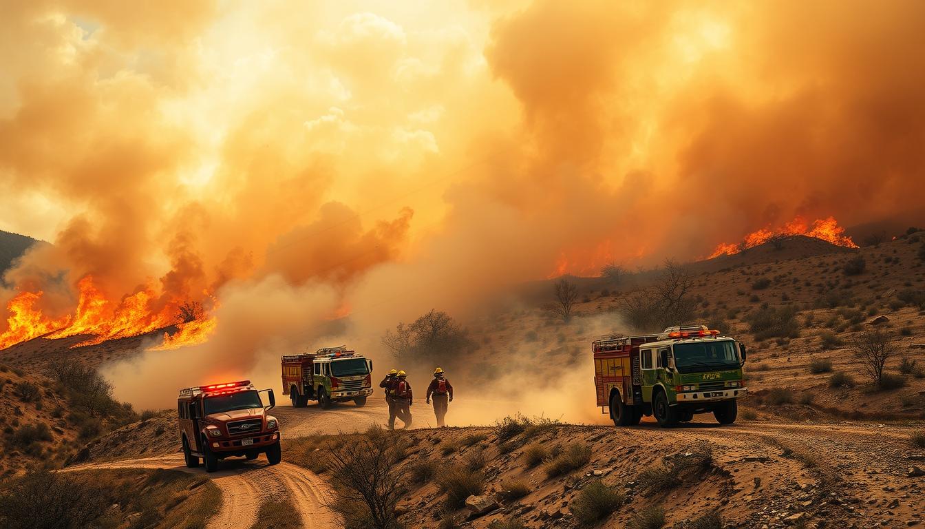 Firefighting Teams Facing Strong Santa Ana Winds: New Challenges in Containing