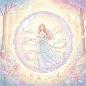 painted in delicate pastel tones